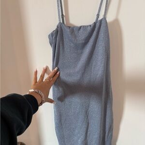 Oh Polly Blue Glitter Dress